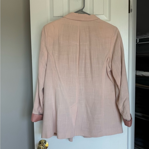 Pink Topshop oversized linen blazer - Picture 2 of 2